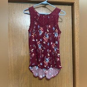 Maroon floral tank